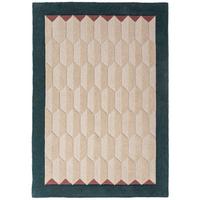WOLLTEPPICH handgetuftet DARENT, Wabenmuster, Petrol, 160 x 230 cm - Türkis, Textil (160/230cm) - KADIMA DESIGN