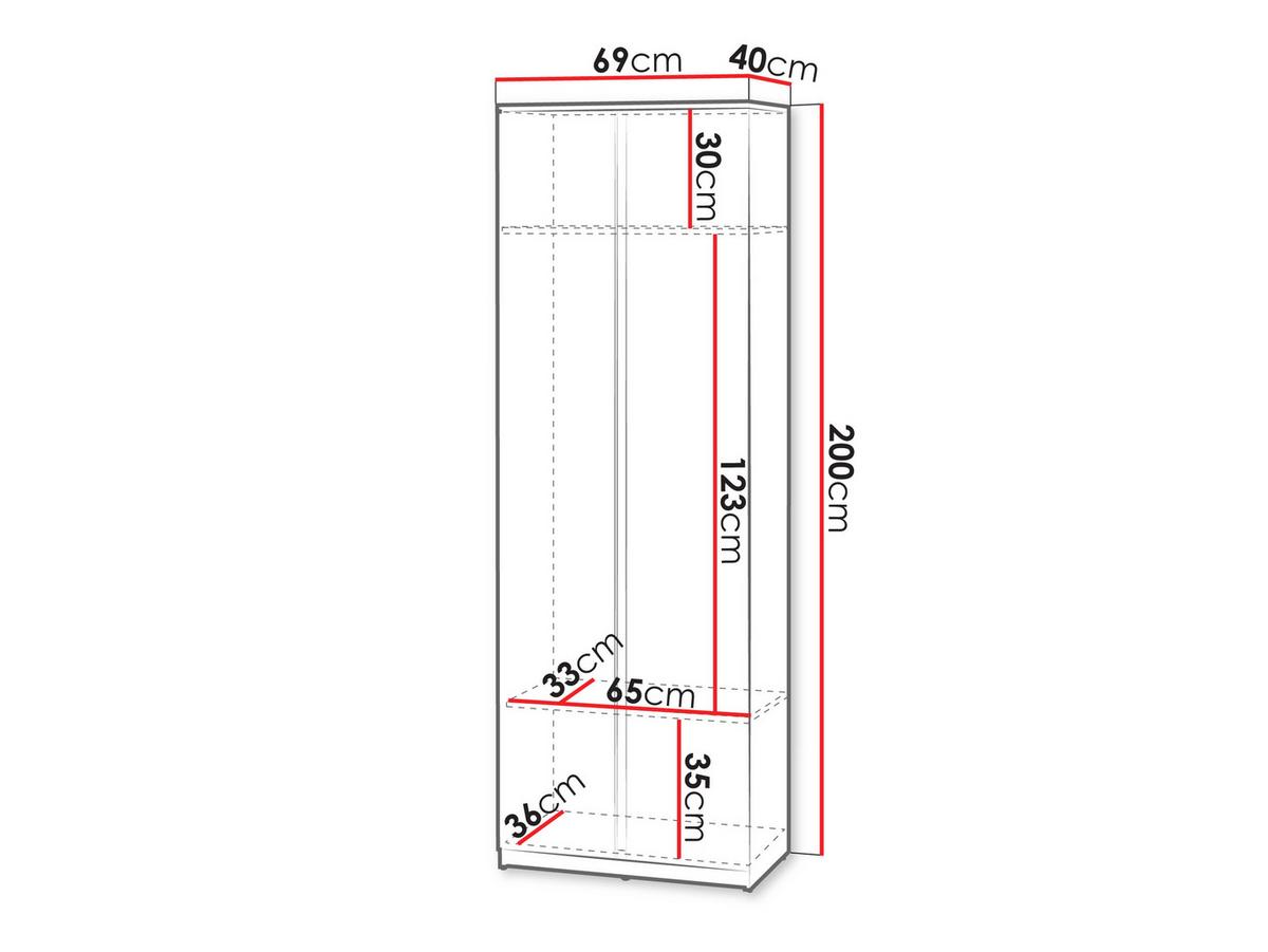 KLEIDERSCHRANK Simply SM01 - Weiß, Holzwerkstoff (69/200/40cm) - MIRJAN24