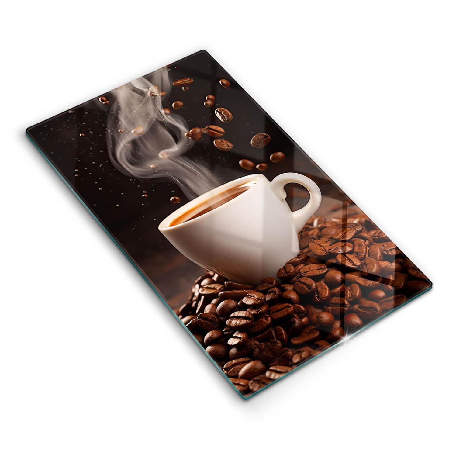 GLASPLATTE 30x52 cm Heiße Tasse Kaffee - Multicolor, Glas (30/52cm) - Wallfluent