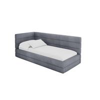 EINZELLBETT Jugendbett mit Bettkasten, Rechts - BEMY 100x200 Grau - Blaugrau, Holzwerkstoff/Textil (100/200cm) - ALTDECOR