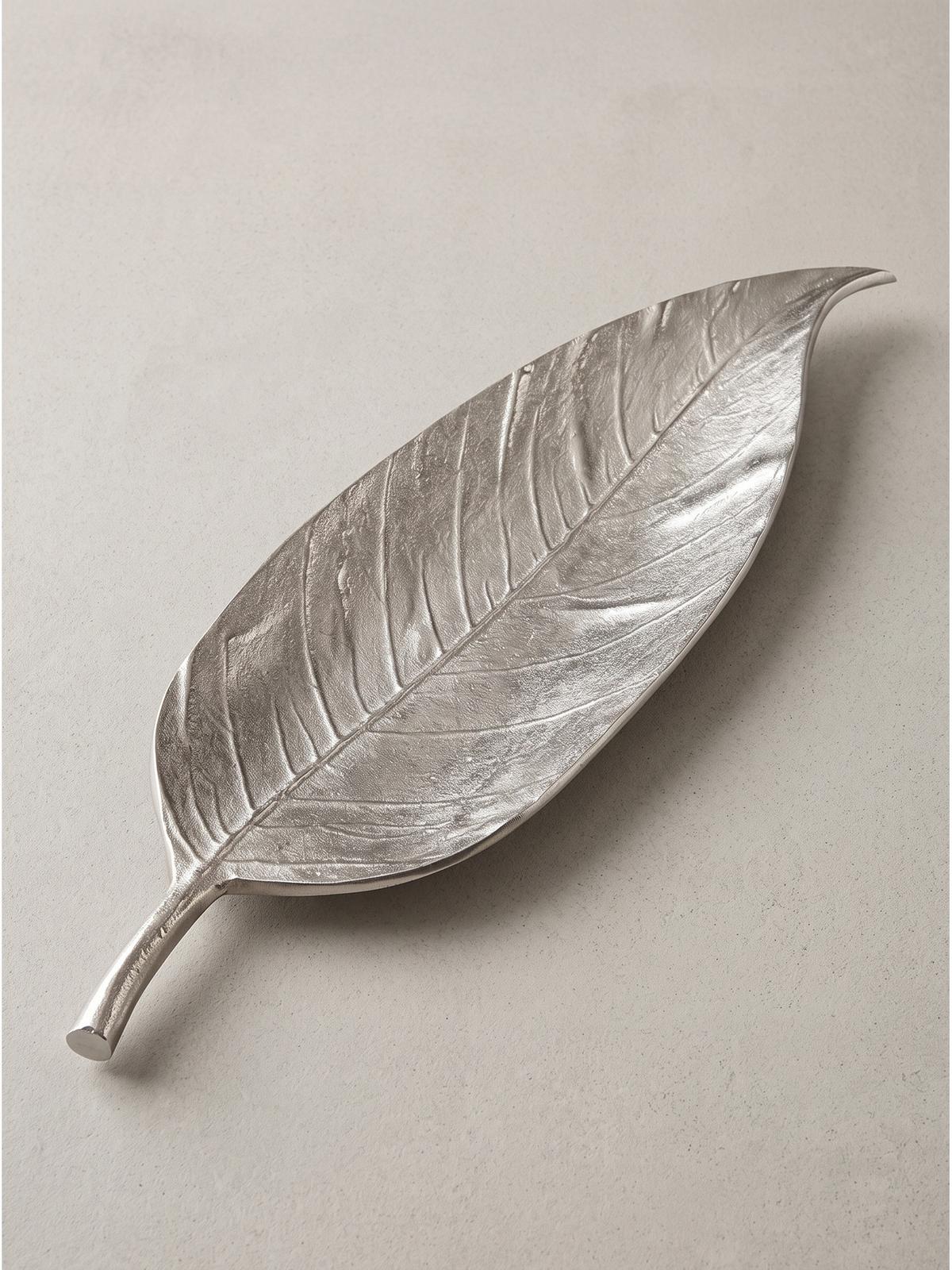 DEKOSCHALE SUBIACO, Aluminium, handgefertigt, Silber, 61 x 18 x 4 cm - Silberfarben, Metall (4cm) - KADIMA DESIGN