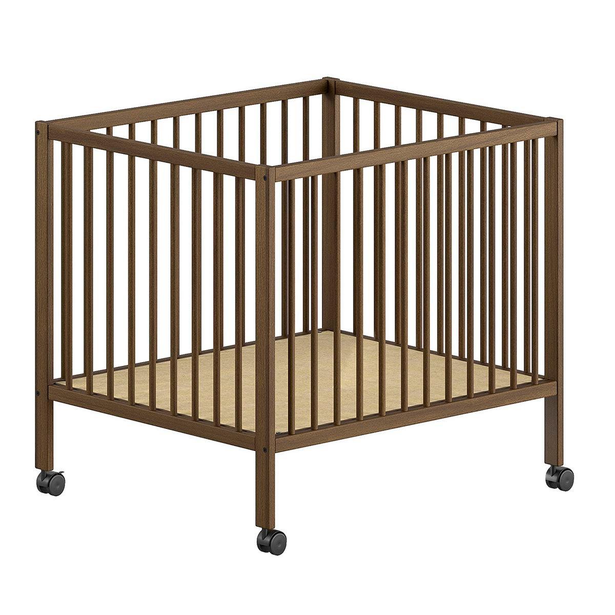 GITTERBETT auf Rollen Keira 3-fach höhenverstellbar Buche massiv nuss - Nussbaumfarben, Holz (75/95cm) - 58aufmkessel