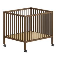 GITTERBETT auf Rollen Keira 3-fach höhenverstellbar Buche massiv nuss - Nussbaumfarben, Holz (75/95cm) - 58aufmkessel