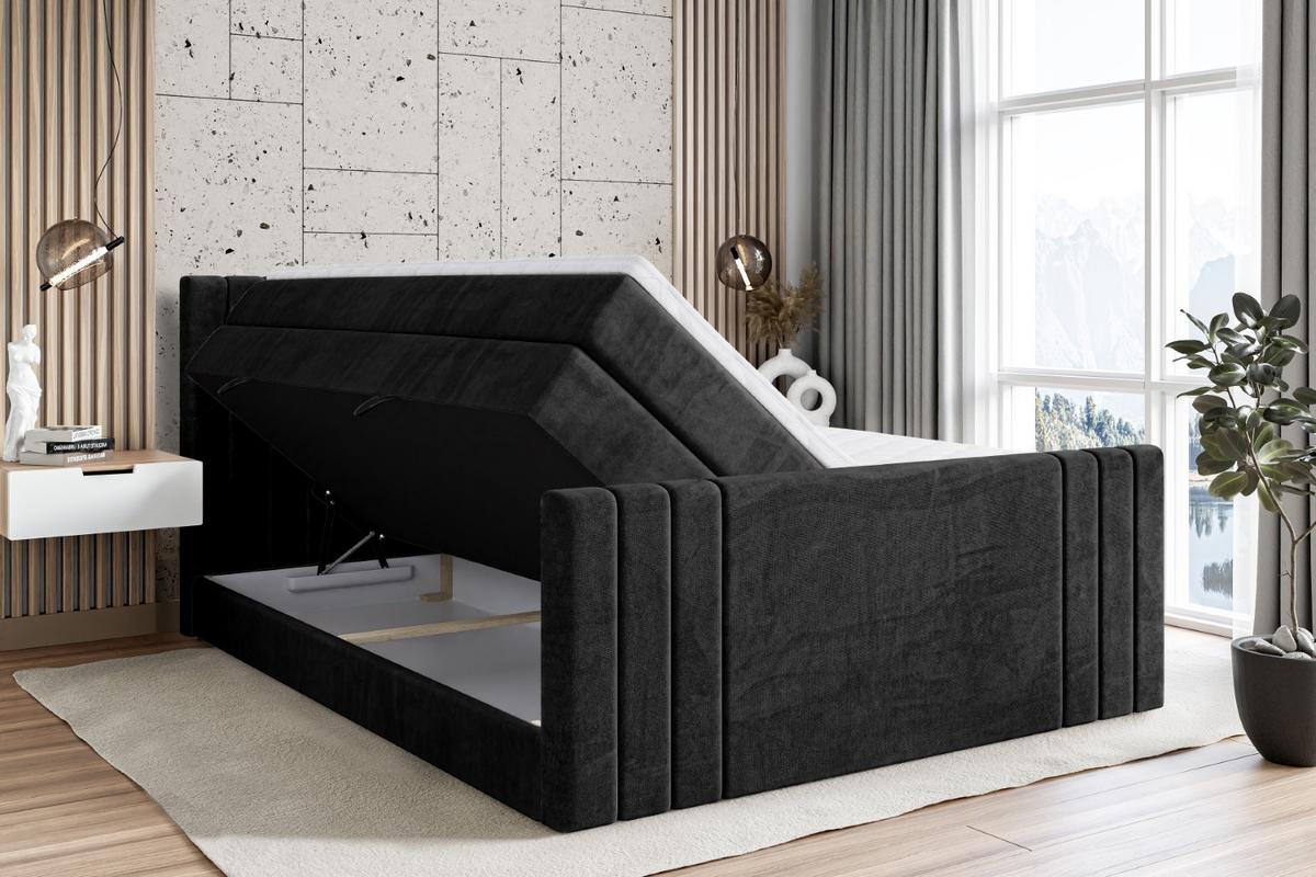 BOXSPRINGBETT IDRIKO-Z KING - 140x200 - H3/H4 - Schwarz - Schwarz, Holzwerkstoff (140/200cm) - ALTDECOR