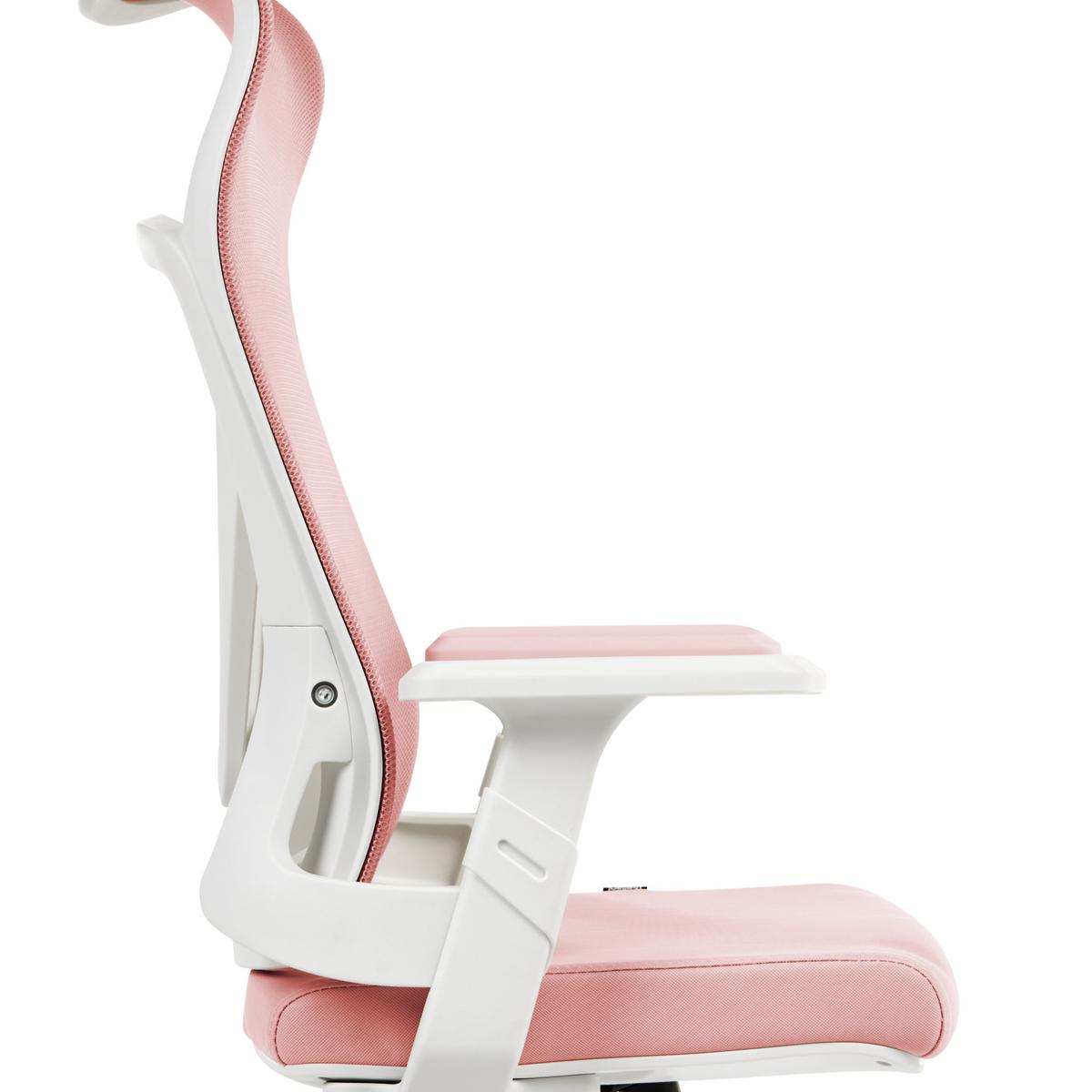 BÜROSTUHL Pastellrosa Bard - Pink, Textil (50/113/66cm) - Beliani