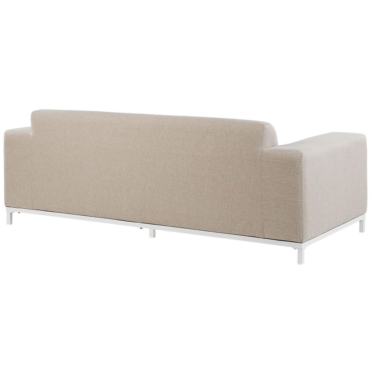 LOUNGE SET 5-Sitzer beige/weißes Gestell Rovigo - Beige/Weiß, Textil - Beliani