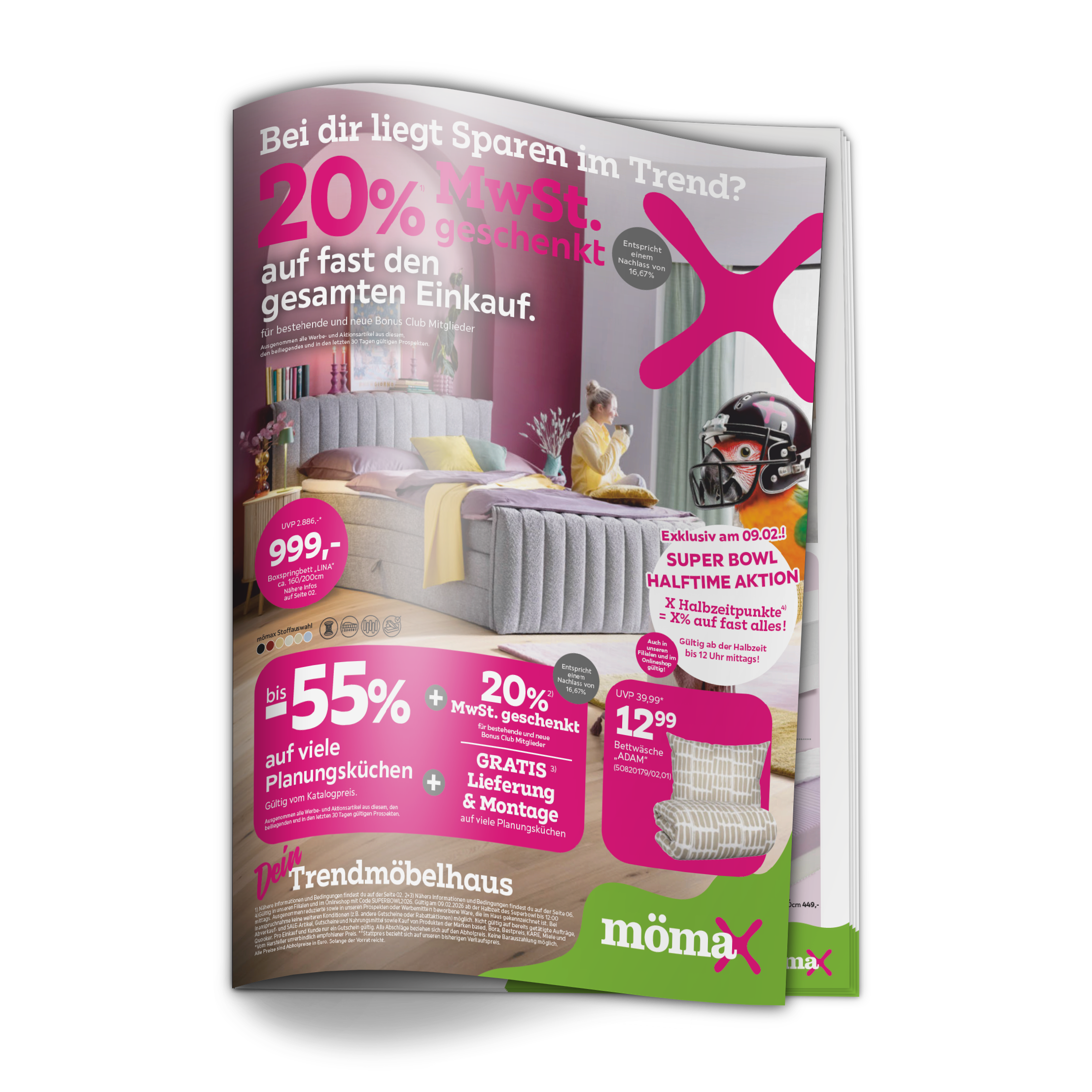 20% MwSt. geschenkt auf fast den gesamten Einkauf für bestehende und neue Bonus Club Mitglieder