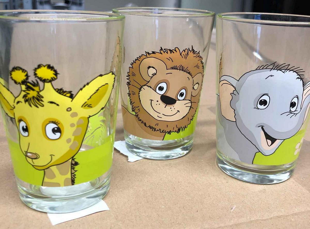 KINDERGLÄSER Dschungeltiere bunt 205 ml 3-tlg. - Multicolor, Glas (0.205L) - Ritzenhoff Breker