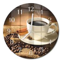WANDUHR aus Glas Ø30 cm - Kaffee - Braun, Glas (30/30/0.4cm) - TULUP