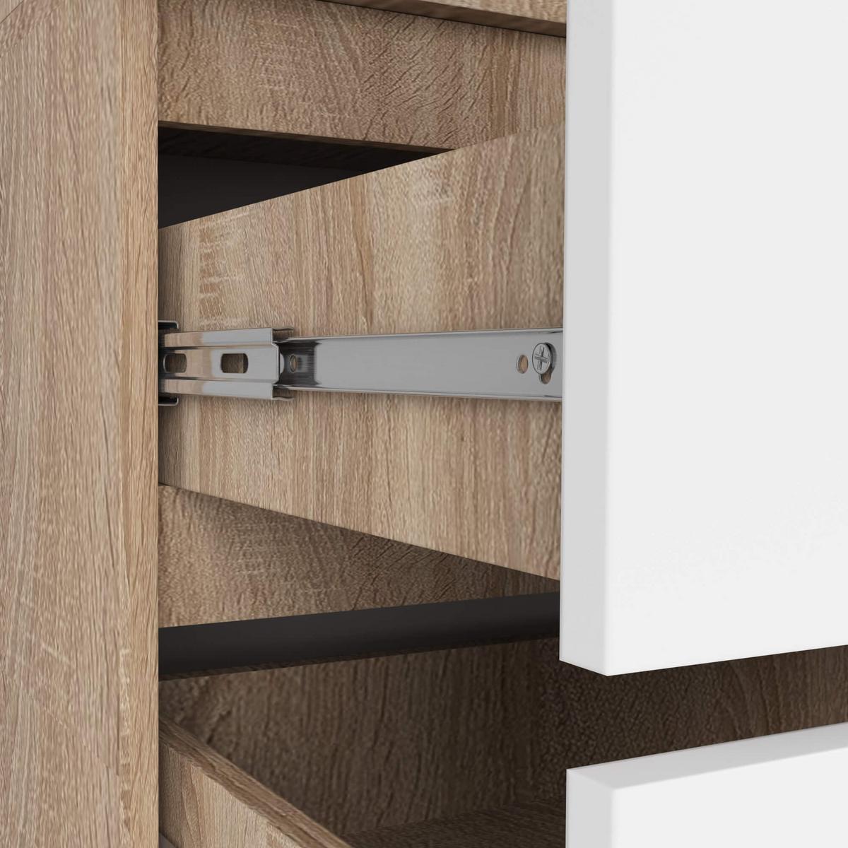 KLEIDERSCHRANK Eiche Sonoma, Weiß 234/90/51 - Weiß/Sonoma Eiche, Holzwerkstoff (90/234/51cm) - RAUMHIRSCH FURNITURE