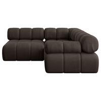 ECKSOFA modulares Sofa Mende-L1 - 190x190x70 cm Braun Velours - Braun, Holzwerkstoff/Textil (190/190cm) - ALTDECOR