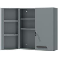 MEDIZINSCHRANK Kaltgewalzter Stahl Kohlegrau - Dunkelgrau/Schwarz, Metall (18/60/55cm) - Kleankin