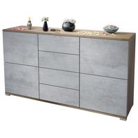 SIDEBOARD Rova Beton Oxid Optik - Hellgrau, Holzwerkstoff (138.5/75.5/35cm) - Vladon