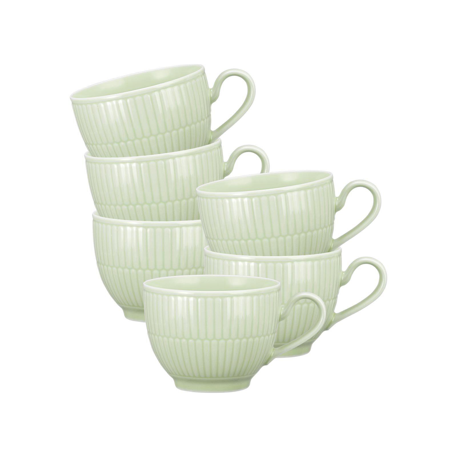 KAFFEETASSEN Amina Seladon 0,25 l 6er Set - Grün, Keramik (0.25L) - Seltmann Weiden