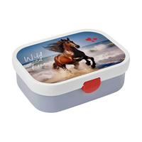 BROTDOSE Campus Wild Horse 700 ml - Weiß/Hellblau, Kunststoff (13.2/6.1/17.8cm) - Mepal