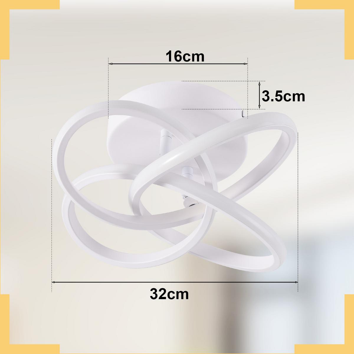 LED-DECKENLEUCHTE Linag 32/32/16 cm - Weiß, Metall (32/32/16cm) - ZMH