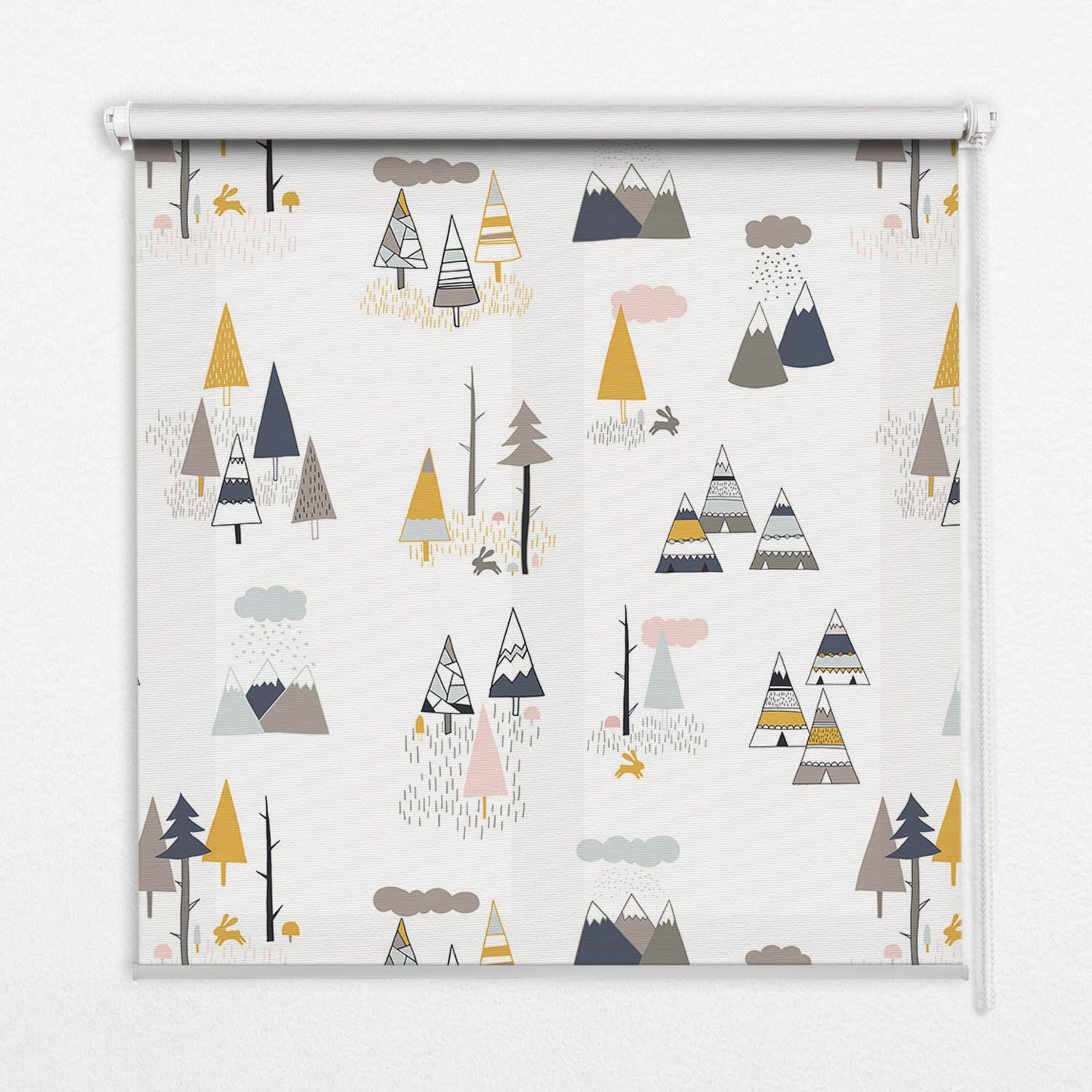INNENROLLO - Fensterrollo - Rollo - 140x140 cm - Jahreszeiten - Braun, Kunststoff (140/140/0.5cm) - TULUP