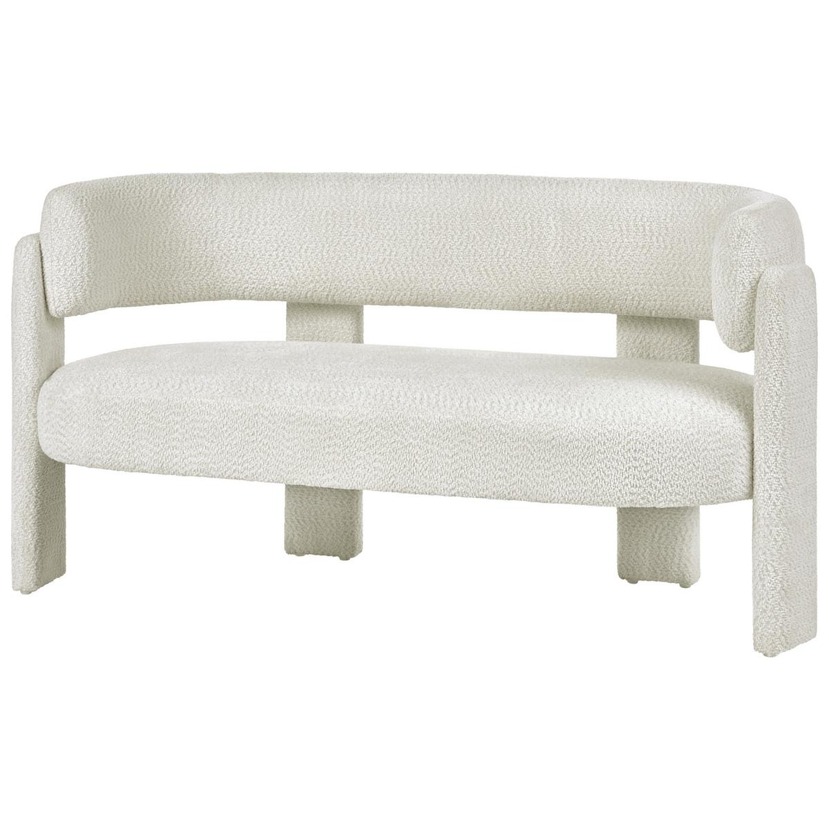 2-SITZER-SOFA Chenillegewebe Cremeweiß Burea - Creme, Textil (148/75/67cm) - Beliani