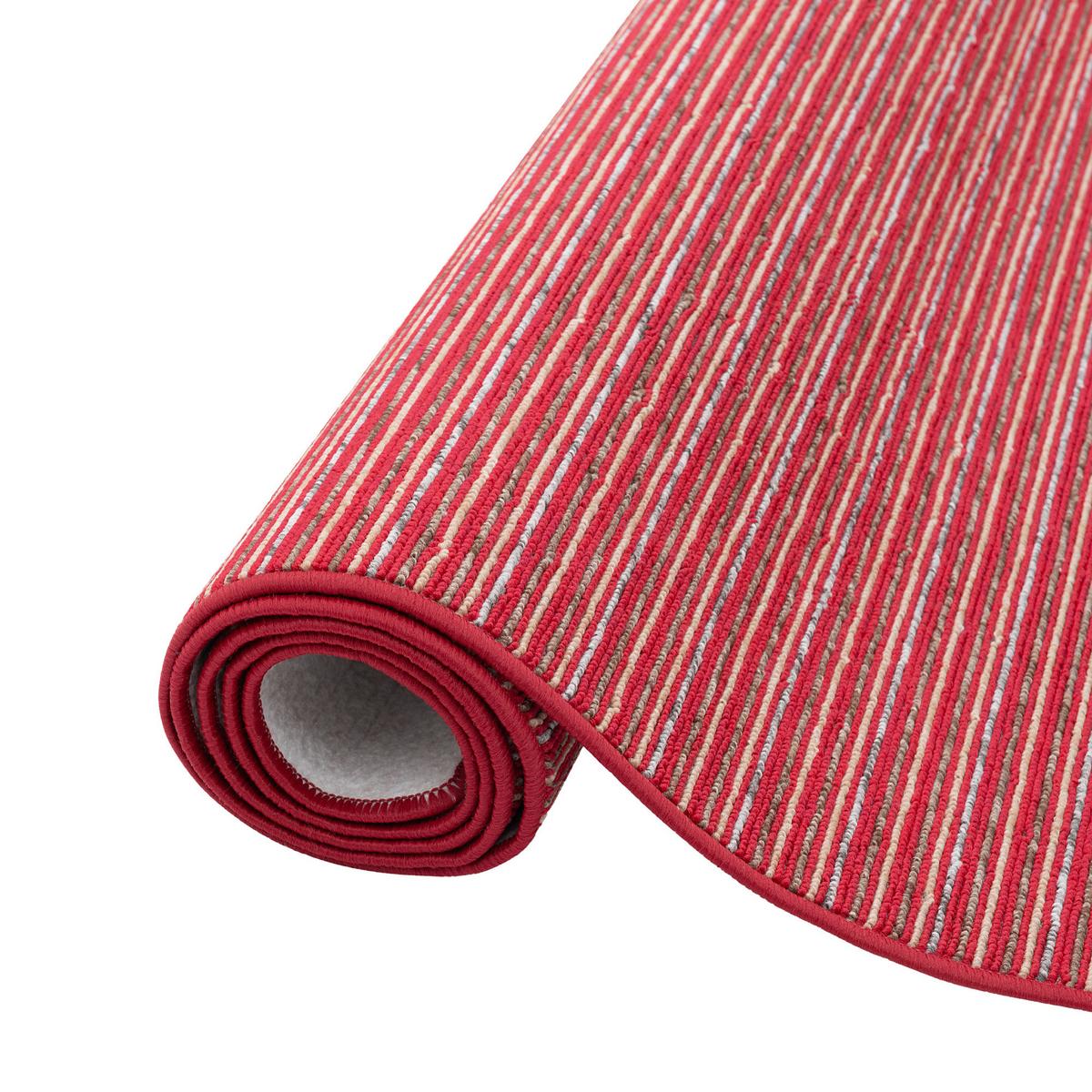 STREIFENBERBER TEPPICH MARTA - Rot, Textil (160/240cm) - Snapstyle