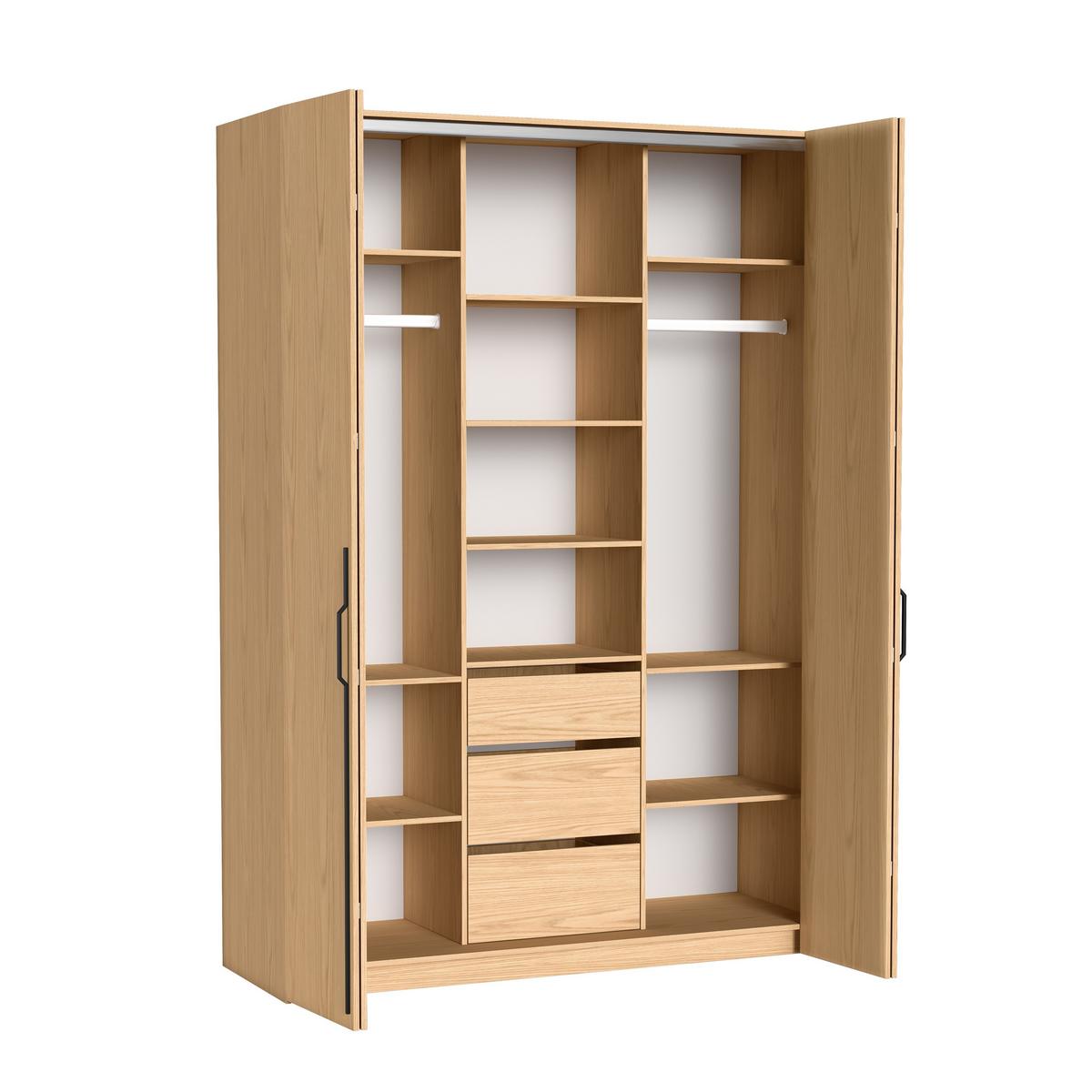 DREHTÜRENSCHRANK ANCONA 170/240/58cm 4-türig Eichefarben - Eichefarben, Holzwerkstoff (170/240/58cm) - MASSENO