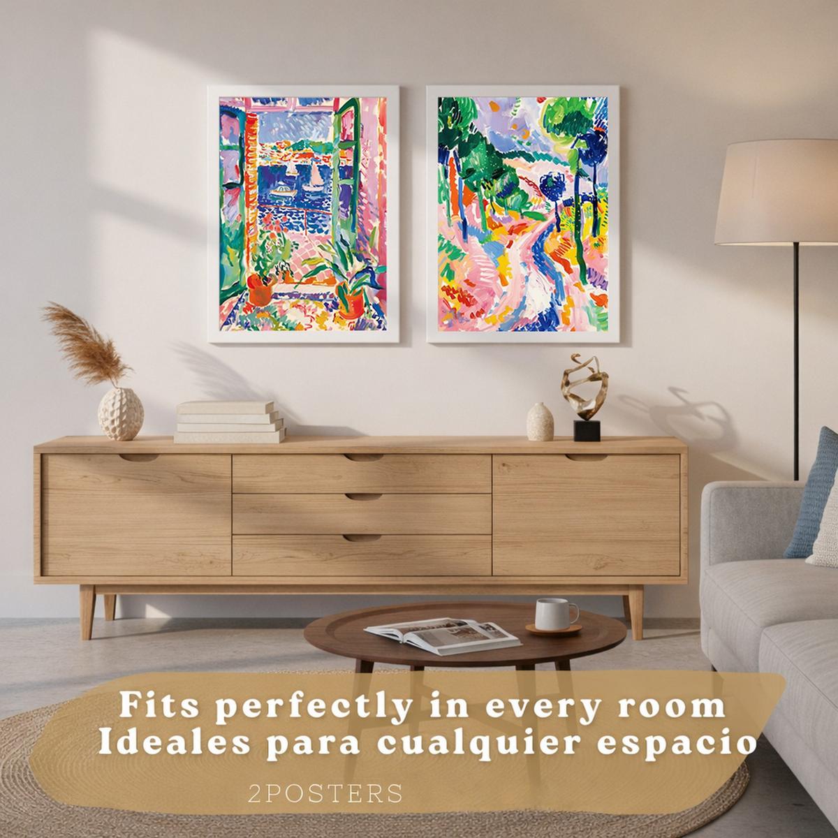 POSTER 4er Bilder-Set Wandbilder Landschaft Maritim modern Wohnzimmer Deko, Schlafzimmer, Küche, Badezimmer Rahmenlos A4 - Klar, Papier (29.7/1/21cm) - Nacnic