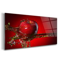 GLASBILD 120x60 cm Roter Apfel - Kirschrot, Glas (120/60cm) - TULUP