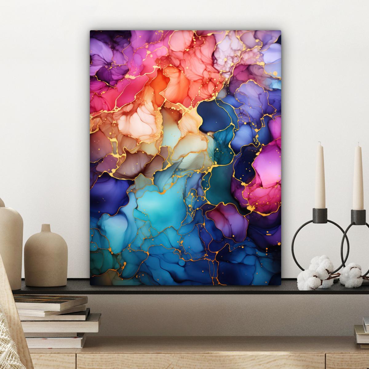 LEINWANDBILD Marmor - Bunt - Abstrakt Room Decor 30x40 cm - Multicolor, Textil (30/40cm) - MuchoWow