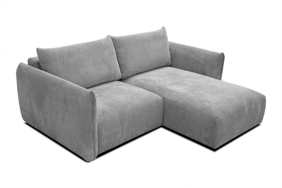 ECKSOFA TAUER 3-Sitzer, hellgrau - Hellgrau/Schwarz, Holzwerkstoff/Kunststoff (206/173cm) - Wozimo