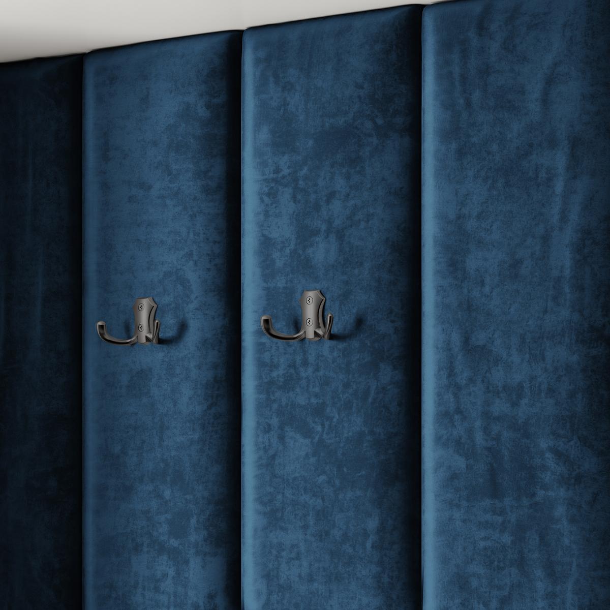 GARDEROBENSCHRANK REMA 120/240/60 cm Modern Garderobe-Set Weiß - Blau/Weiß, Holzwerkstoff (120/240/60cm) - MASSENO