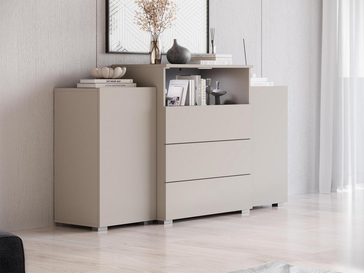 SIDEBOARD Urban III - Kaschmir/Alufarben, Holzwerkstoff/Kunststoff (150/81/39cm) - MIRJAN24