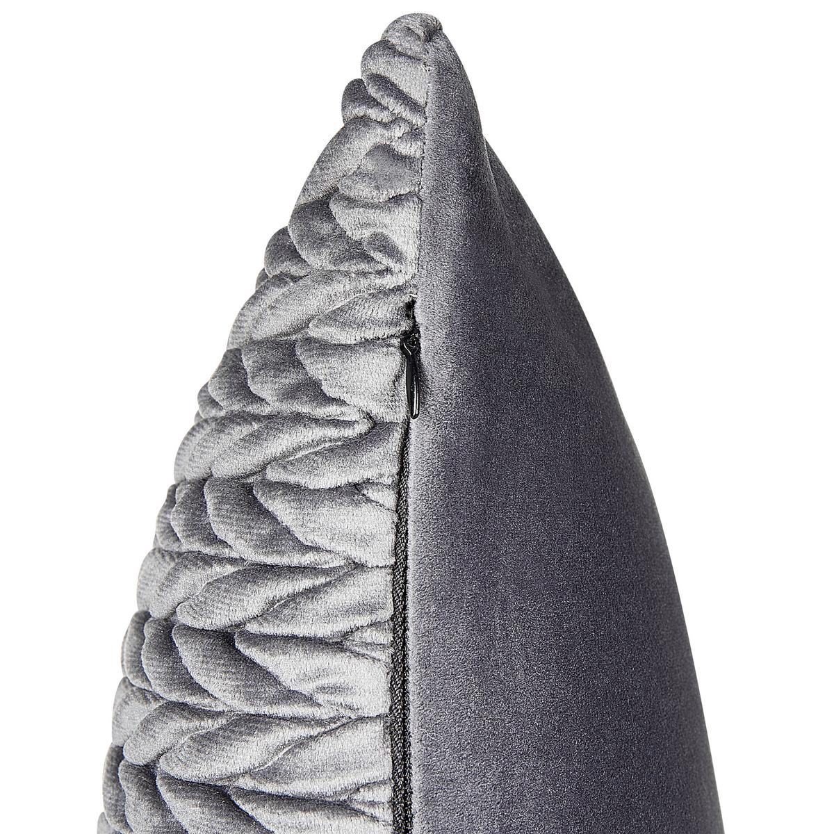 DEKOKISSEN 2er-Set Grau 45/45 cm Eclipta - Grau, Textil (45/45cm) - Beliani
