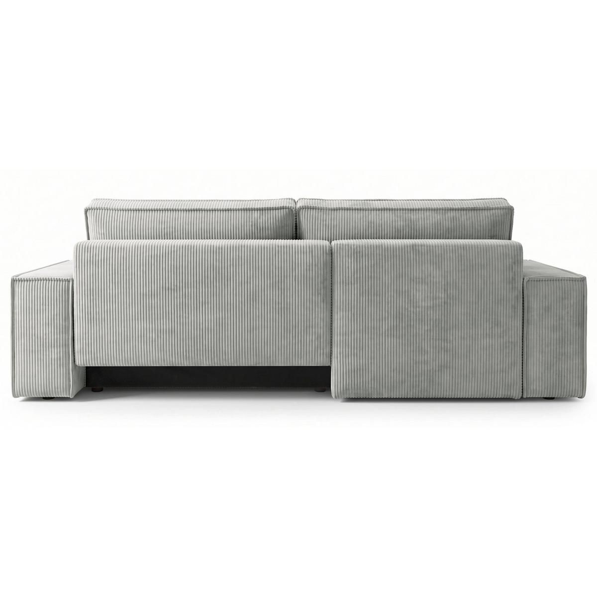 ECKSOFA Farese Mini mit Cordbezug Hellgrau, links - Hellgrau/Schwarz, Textil (240/167cm) - Selsey