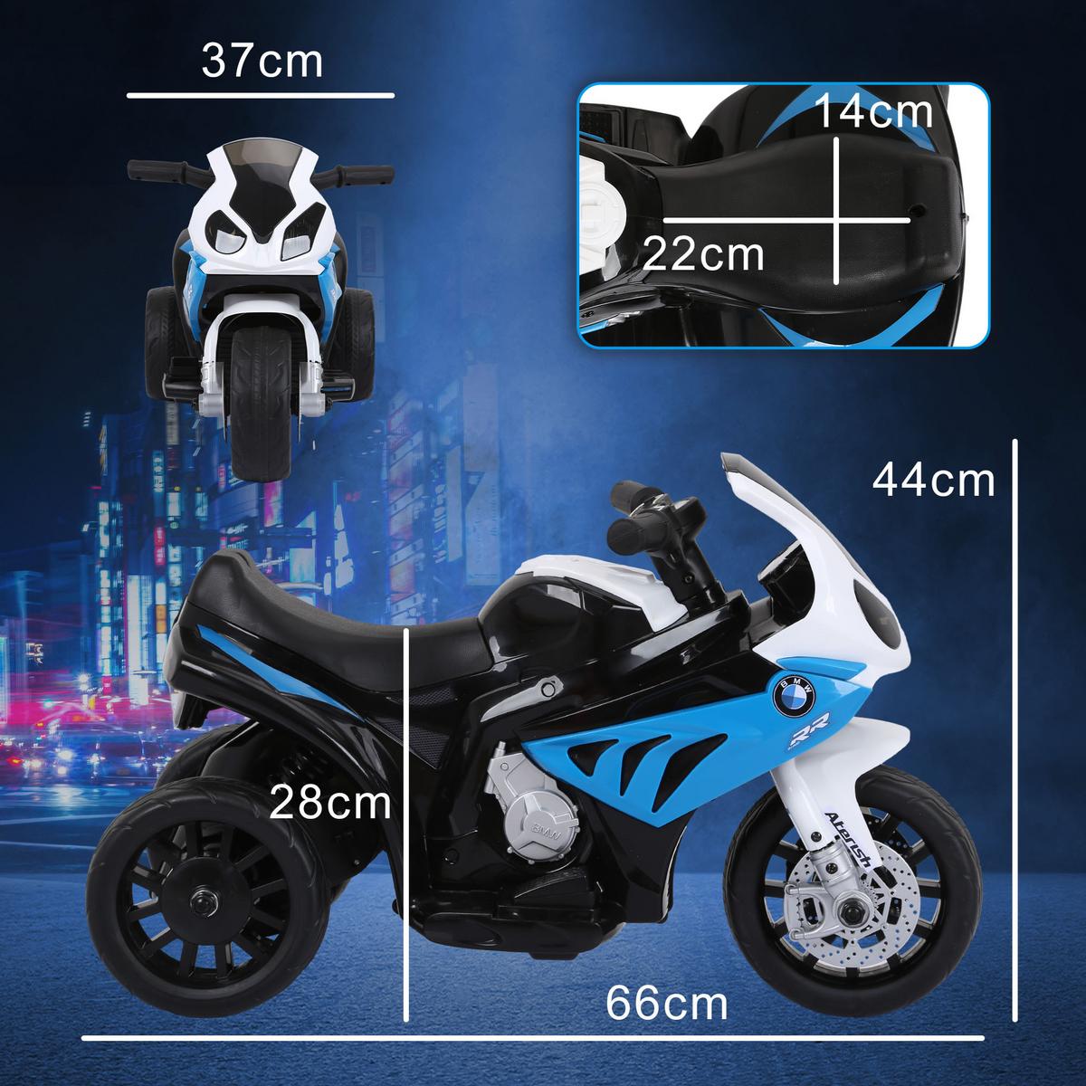 ELEKTRO-MOTORRAD Kunststoff Metall Blau - Blau, Kunststoff (66/37/44cm) - HOMCOM