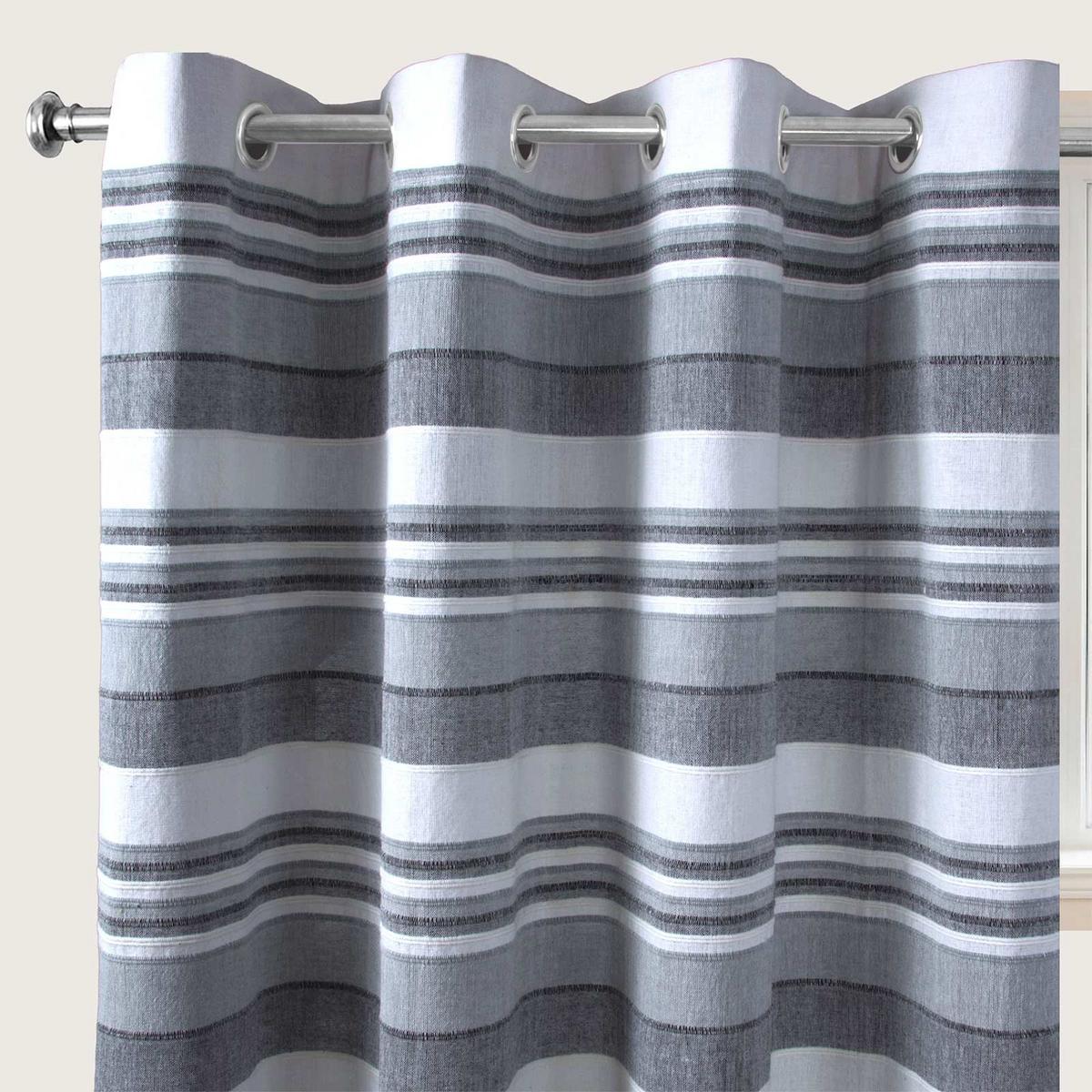ÖSENVORHANG Morocco blickdicht 2er-Set, 167/182 cm - Hellgrau, Textil (167/182cm) - Homescapes