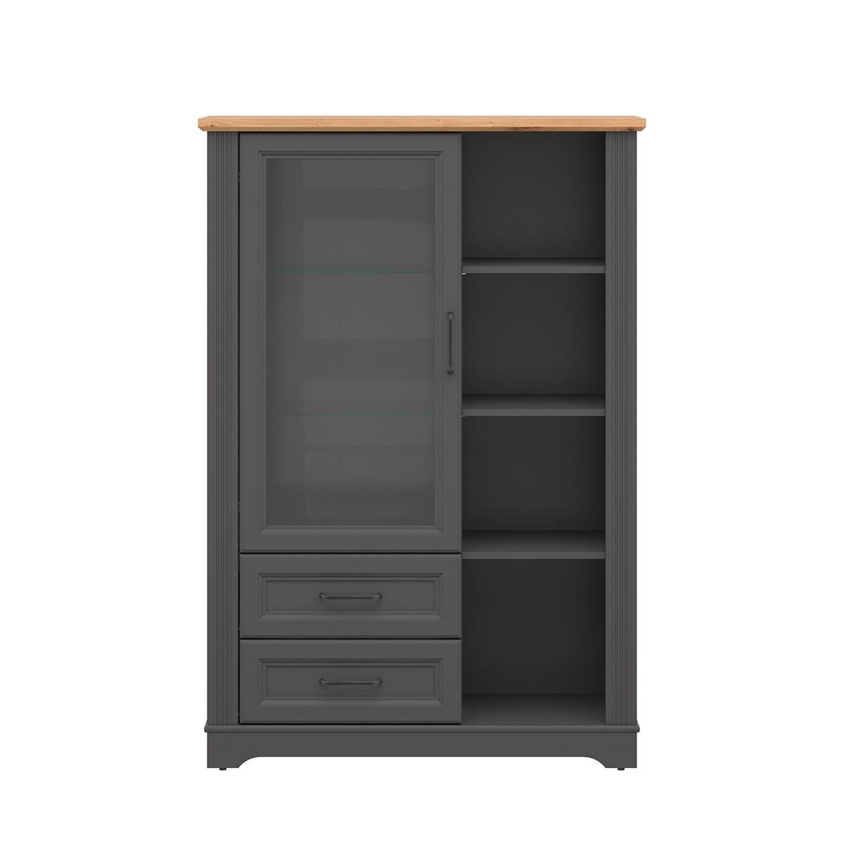 GESCHIRRSCHRANK Charlie Grau - Grau, Holzwerkstoff (100/146/42cm) - Petits-meubles