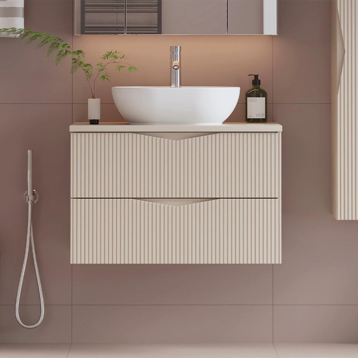WASCHTISCHUNTERSCHRANK 80.6cm Tao Kaschmir - Kaschmir, Holzwerkstoff (80.6/52.2/46.5cm) - Petits-meubles
