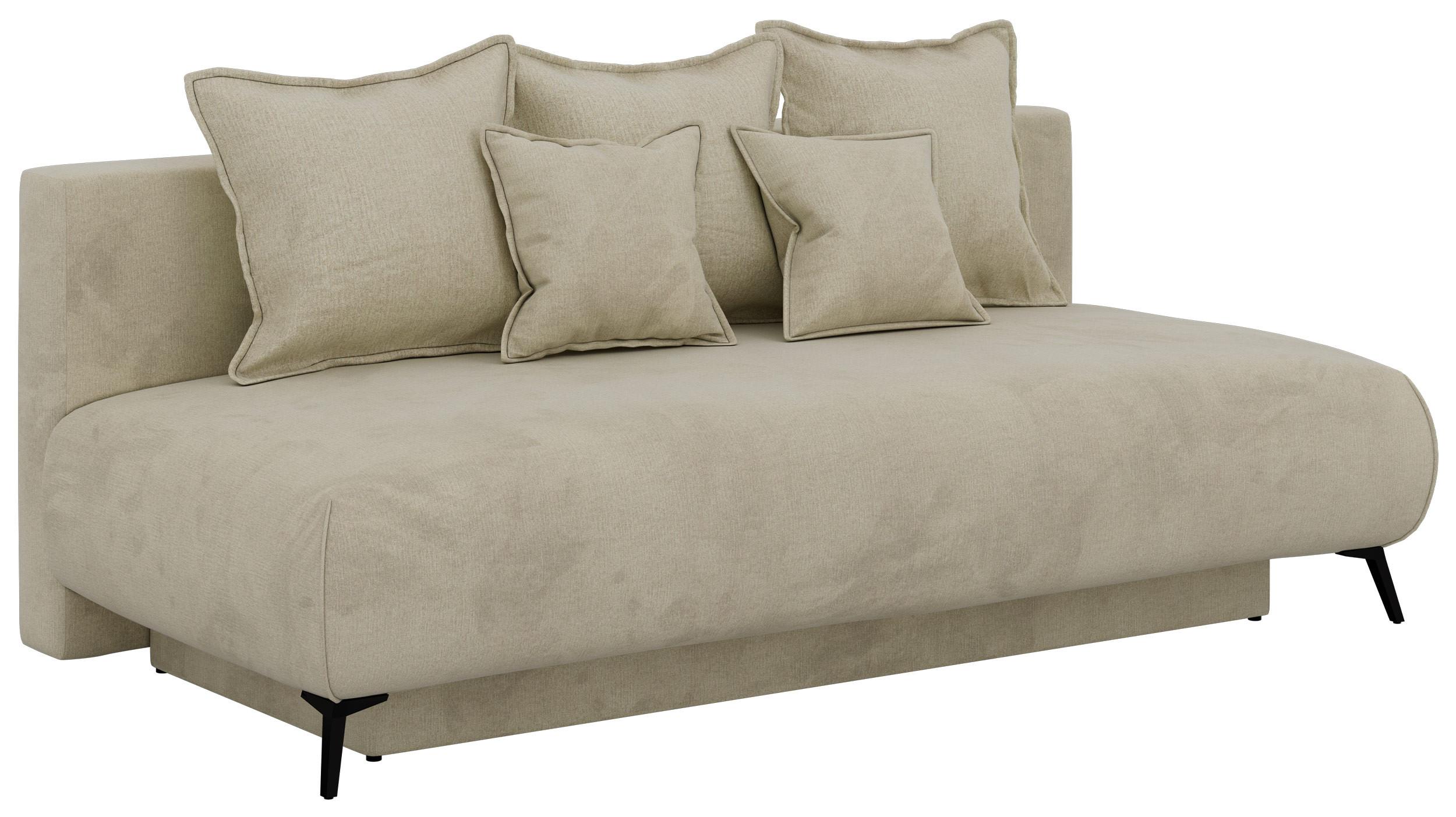 3-SITZER SOFA VIRENO - Beige Velvet - Beige/Schwarz, Textil/Metall (197/95/102cm) - MKS
