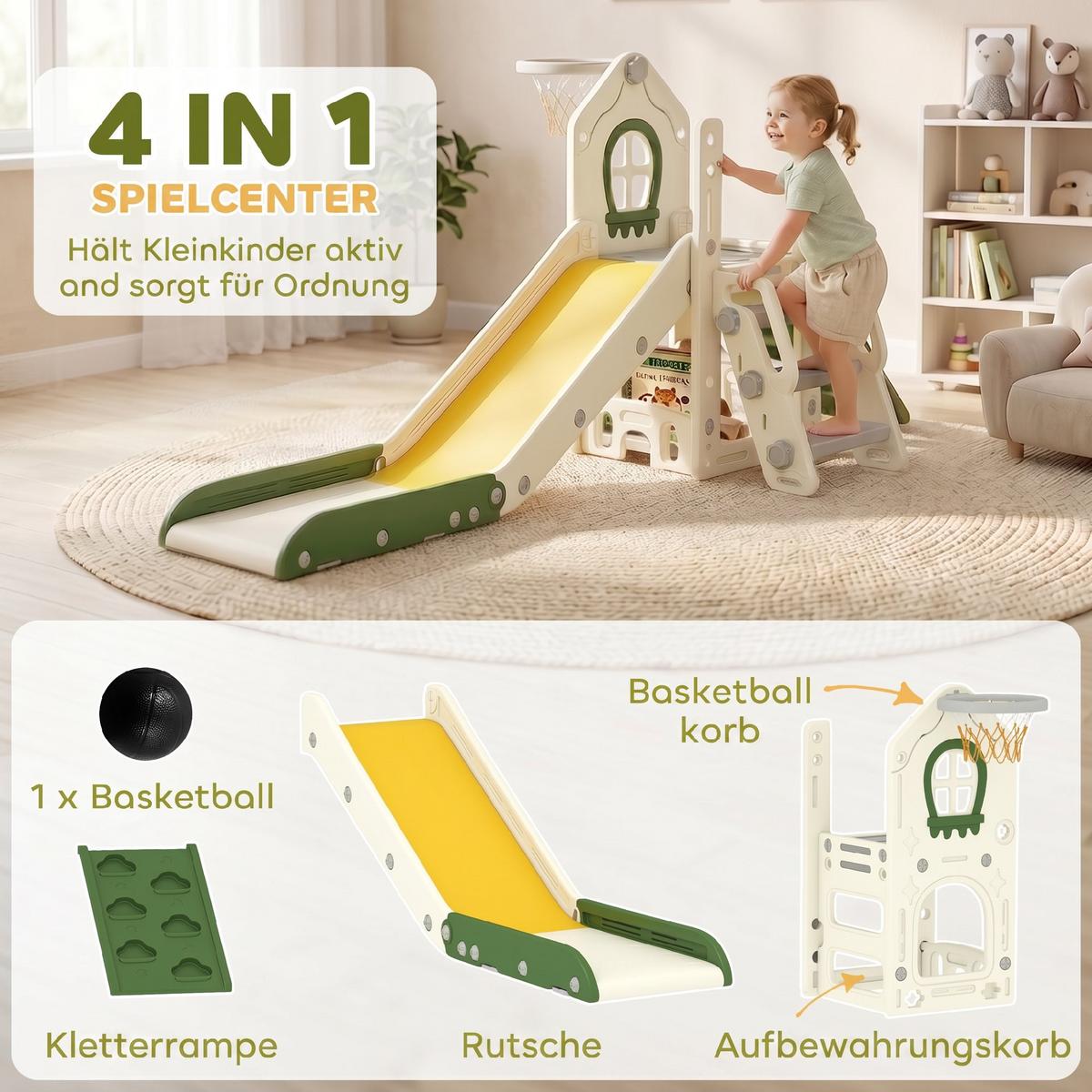 KINDER-RUTSCHE HDPE Cremeweiß - Creme, Kunststoff (100/84/191cm) - AIYAPLAY