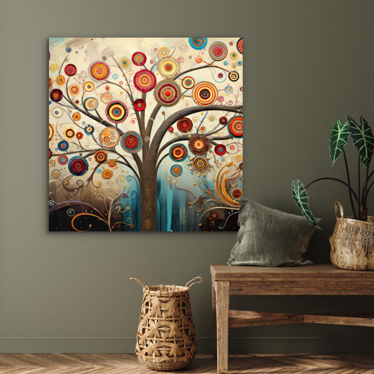 METALLBILD Baum - Baum des Lebens - Farbe 90x90 cm - Braun, Metall (90/90cm) - MuchoWow