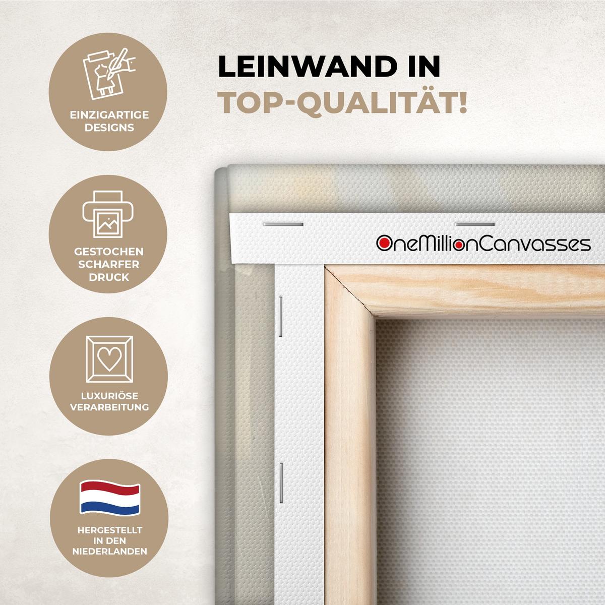 LEINWANDBILD Hase - Ohren - Braun Gemälde 60x40 cm - Beige, Textil (60/40cm) - MuchoWow