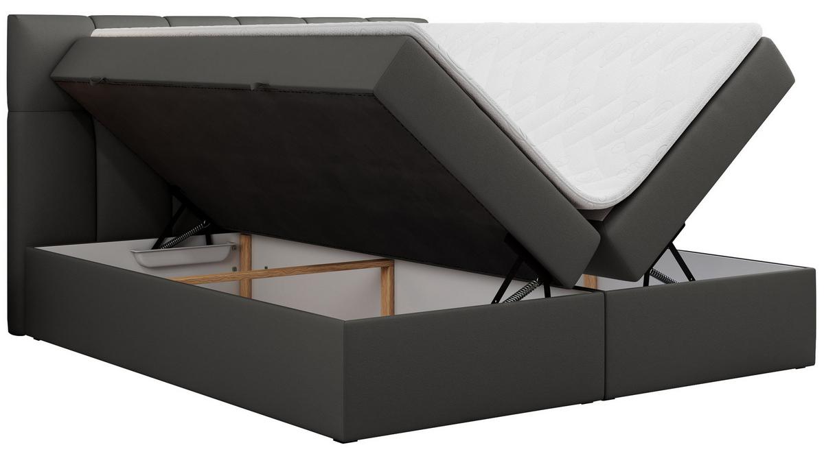 BOXBETT RICO 200/200 Dunkelgru Kunstleder - H3 - Dunkelgrau, Holz/Textil (200/200cm) - MKS