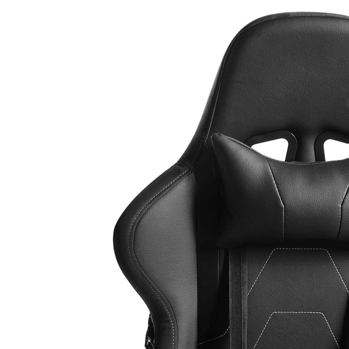 GAMING Stuhl Kunstleder Schwarz Voltixa - Schwarz, Kunststoff/Textil (70/129/70cm) - Beliani