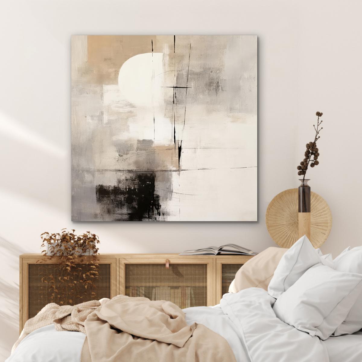 METALLBILD Abstrakt - Kunst - Grau 90x90 cm - Hellgrau, Metall (90/90cm) - MuchoWow