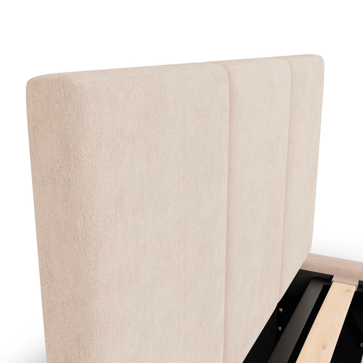POLSTERBETT für Schlafzimmer Bett mit Stauraum Creme 90x200 - Weiß, Holzwerkstoff/Metall (90/200cm) - Muralo