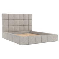 POLSTERBETT Skiathos mit Stauraum 200/200 cm Grau im Bubble Stoff - Schwarz/Naturfarben, Holz/Holzwerkstoff (200/200cm) - AltaBeds