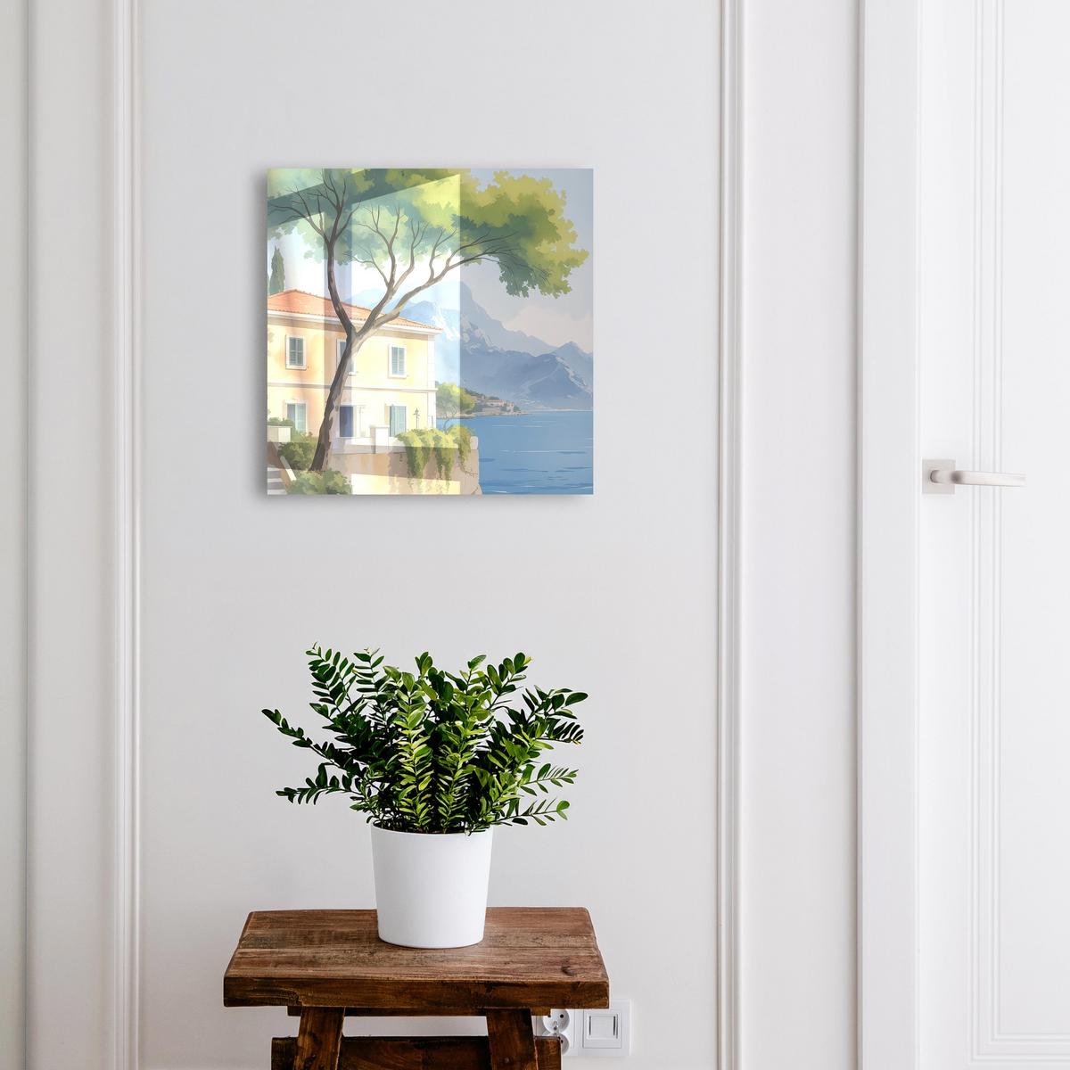 SCHLÜSSELBOX Weiß 30x30 cm – Türöffnung nach rechts - Die Ruhe der Natur - Grün, Metall (30/30/5cm) - TULUP