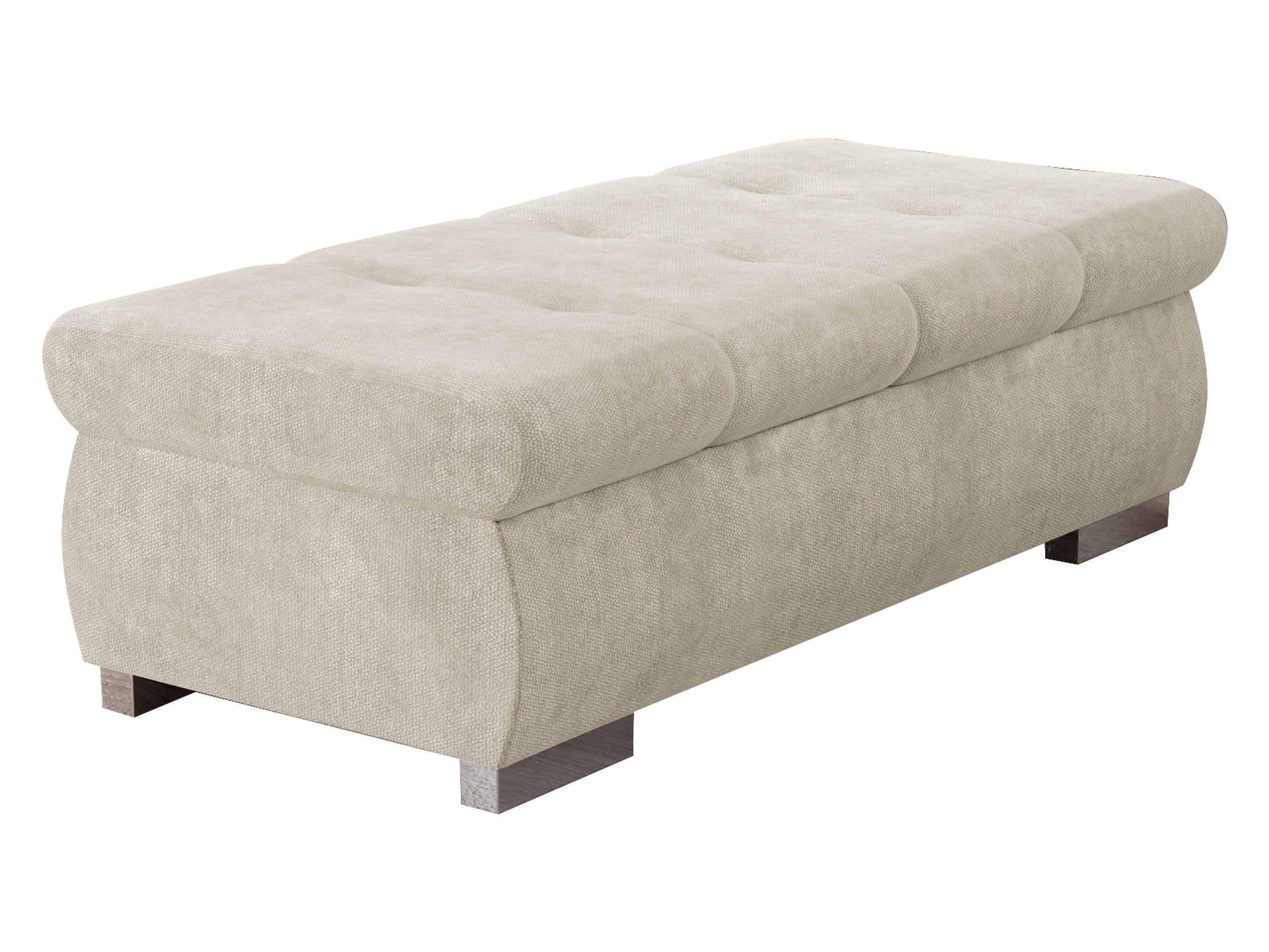 POLSTERHOCKER Orkan Groß - Silberfarben/Creme, Holz/Textil (120/39/60cm) - MIRJAN24