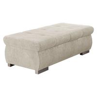 POLSTERHOCKER Orkan Groß - Silberfarben/Creme, Holz/Textil (120/39/60cm) - MIRJAN24