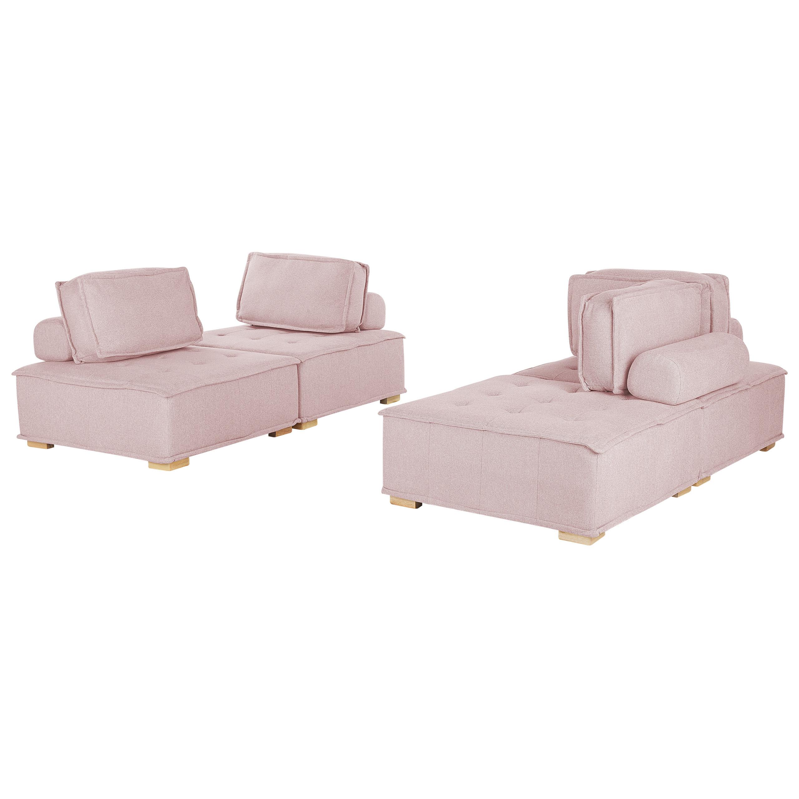 4-SITZER SOFA SET Polsterbezug Rosa Tibro - Pink, Textil (200/40/100cm) - Beliani