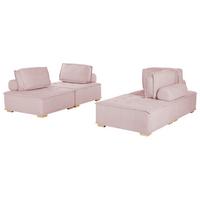 4-SITZER SOFA SET Polsterbezug Rosa Tibro - Pink, Textil (200/40/100cm) - Beliani